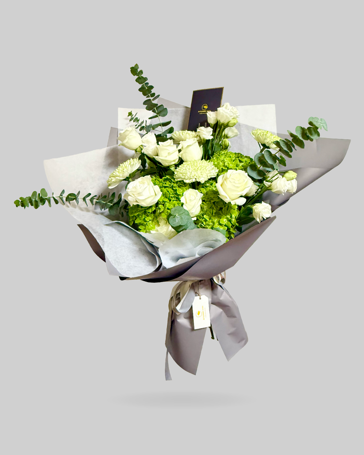 Lush White and Green Mixed Floral Bouquet