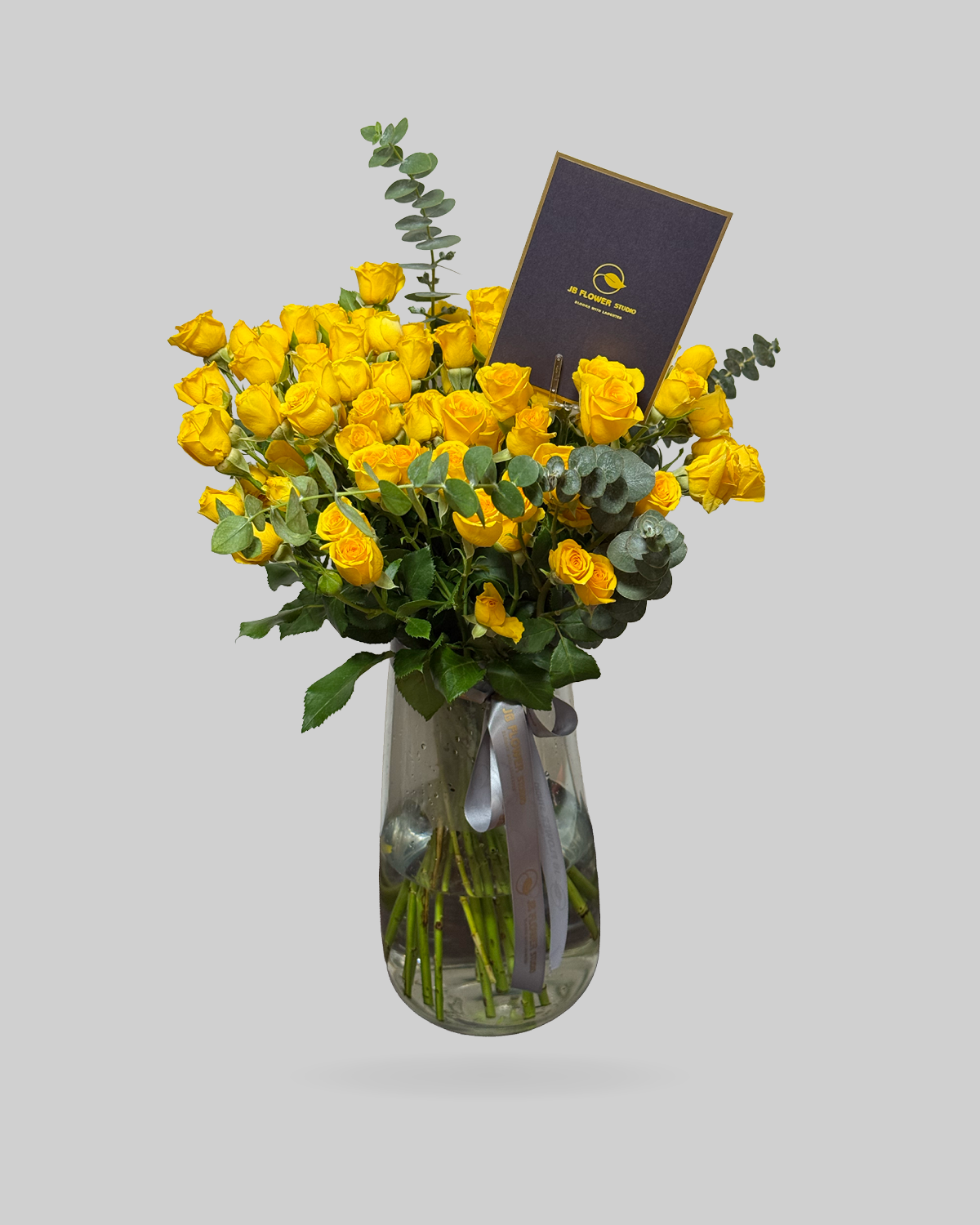 Bright Sunflower Glass Vase Arrangement