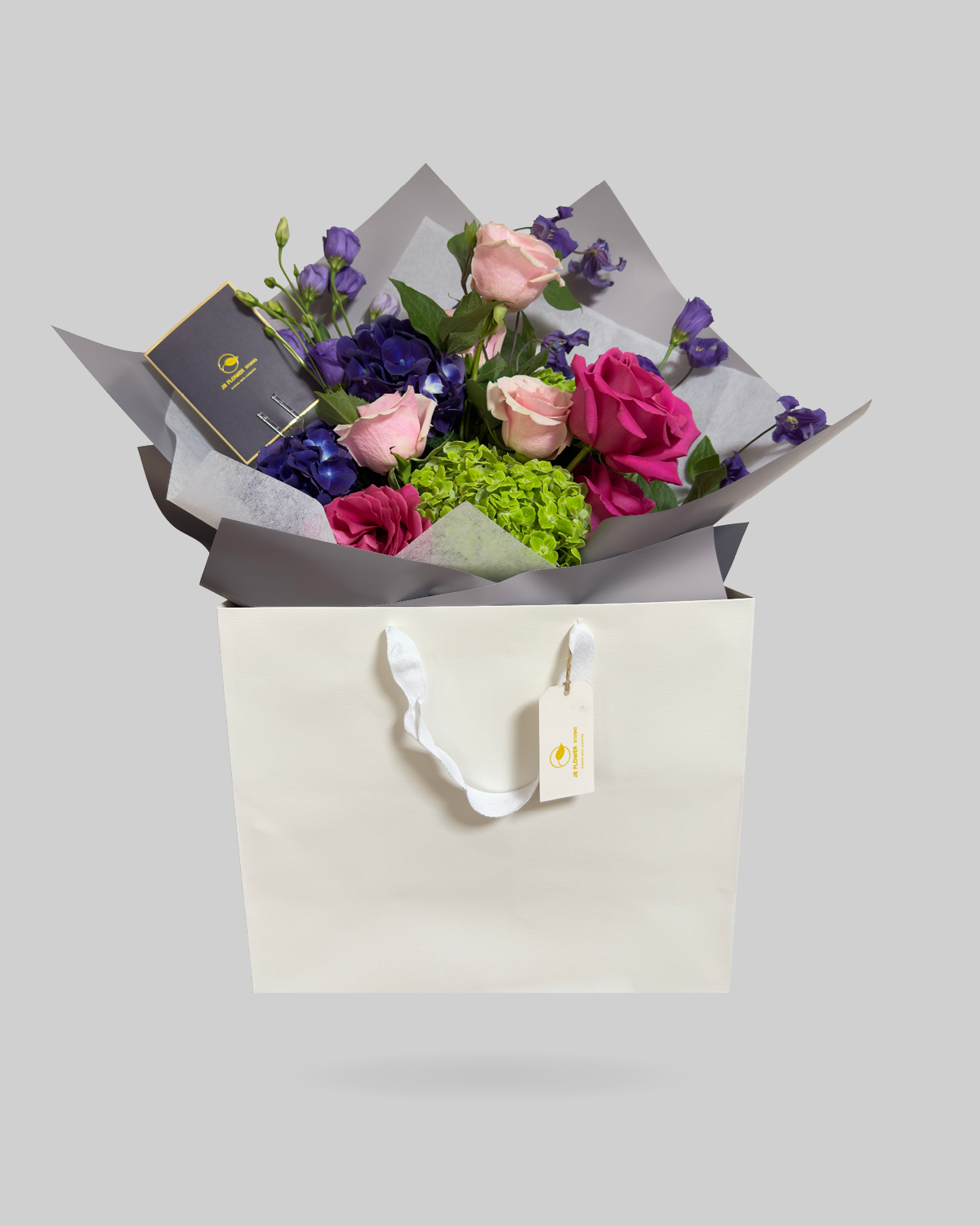Lush Mixed Floral Paper Bag Size
