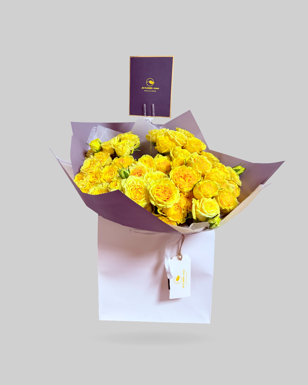 Cheery Yellow Rose Paper Bag Size