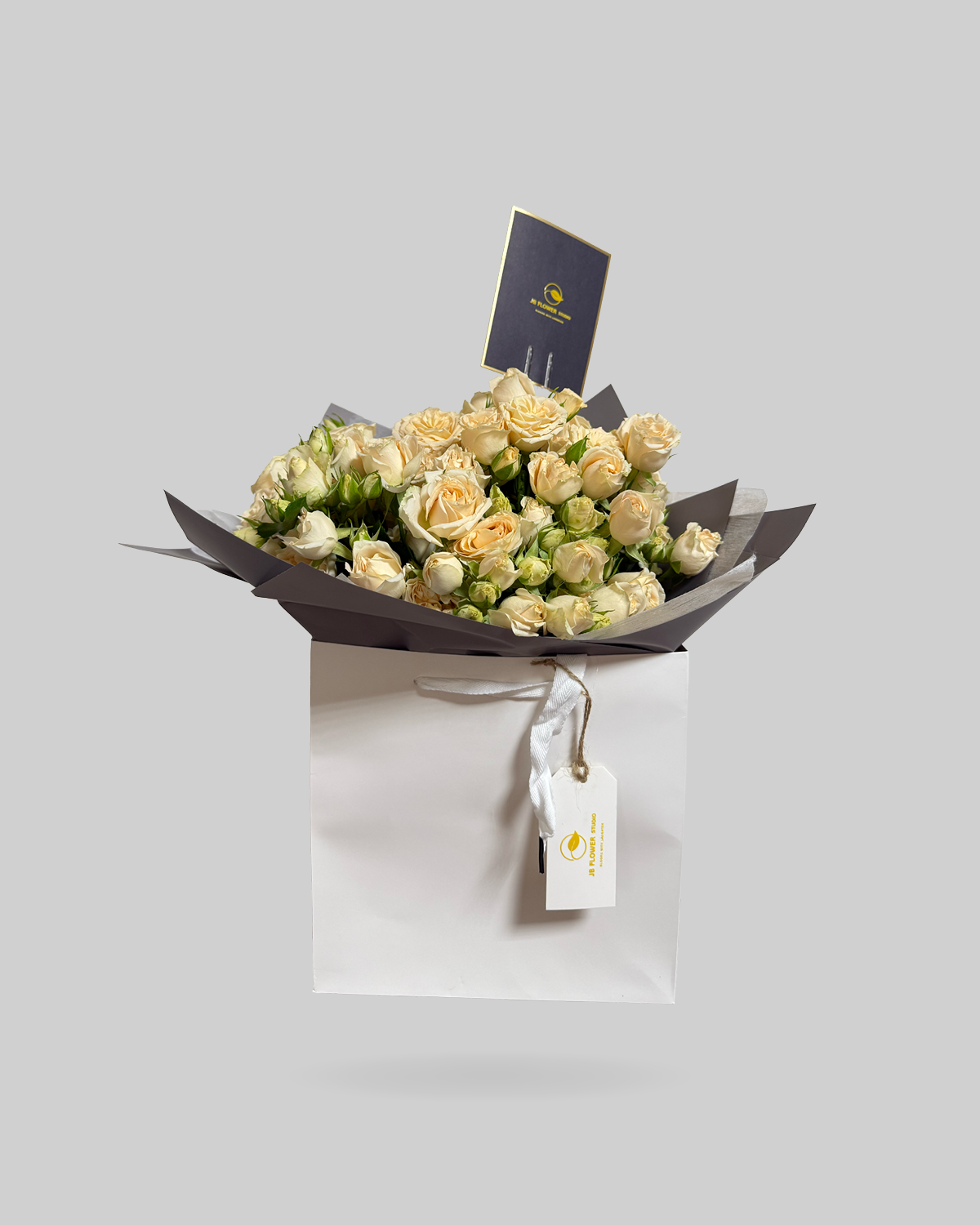 Blush Pink Spray Rose Paper Bag Arrangement