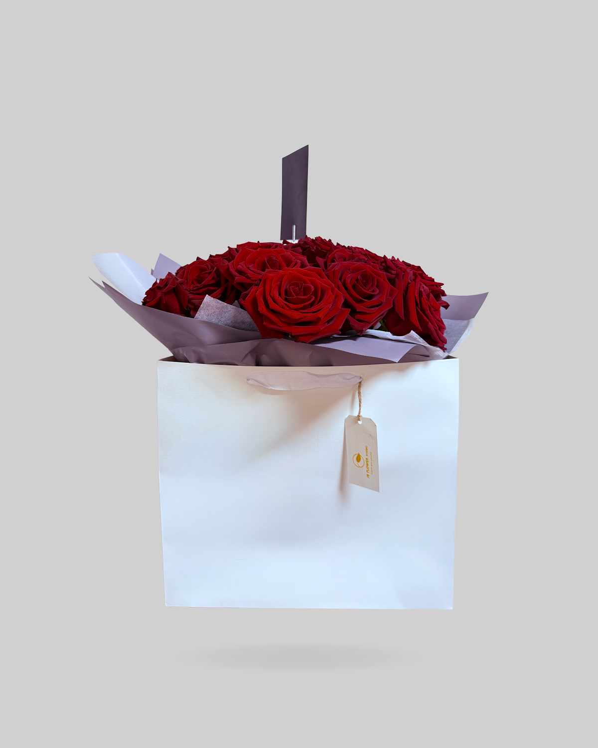 Passion Red Rose Paper Bag Arrangement