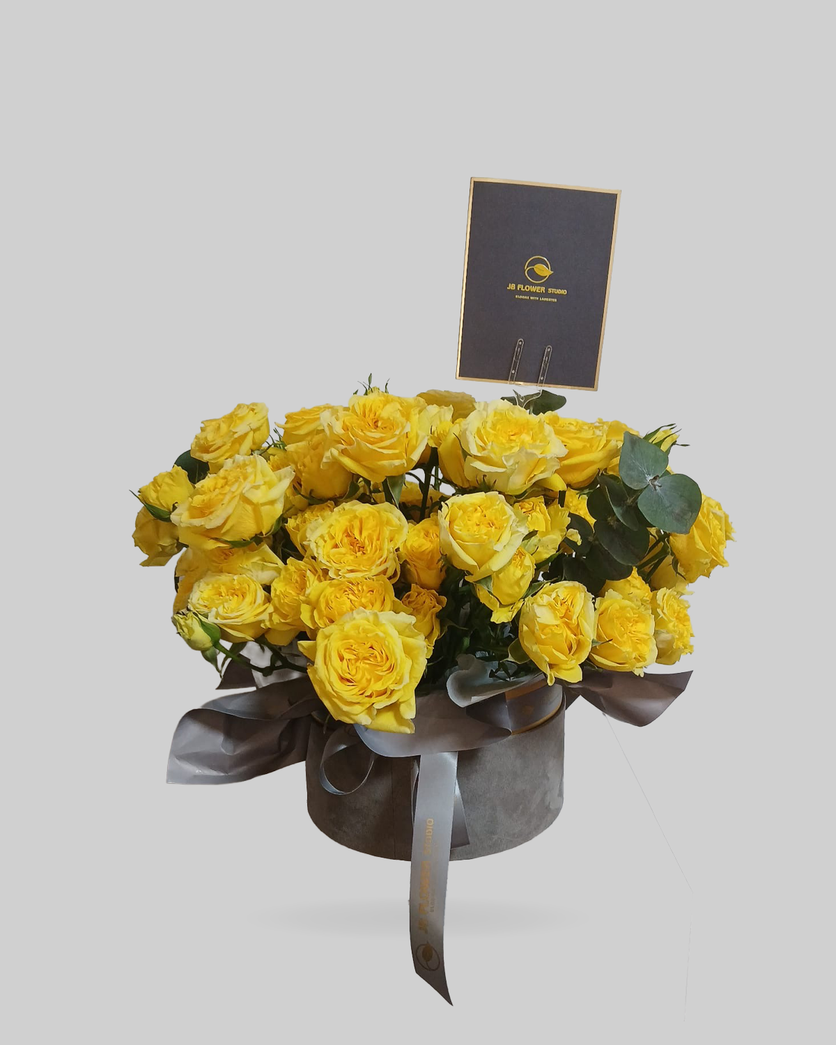 Sunshine Yellow Rose Round Box Size